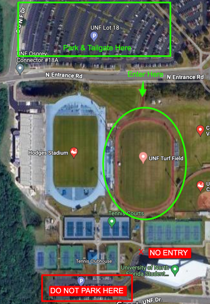 Parking & entry information for Jacksonville Axemen Home Games